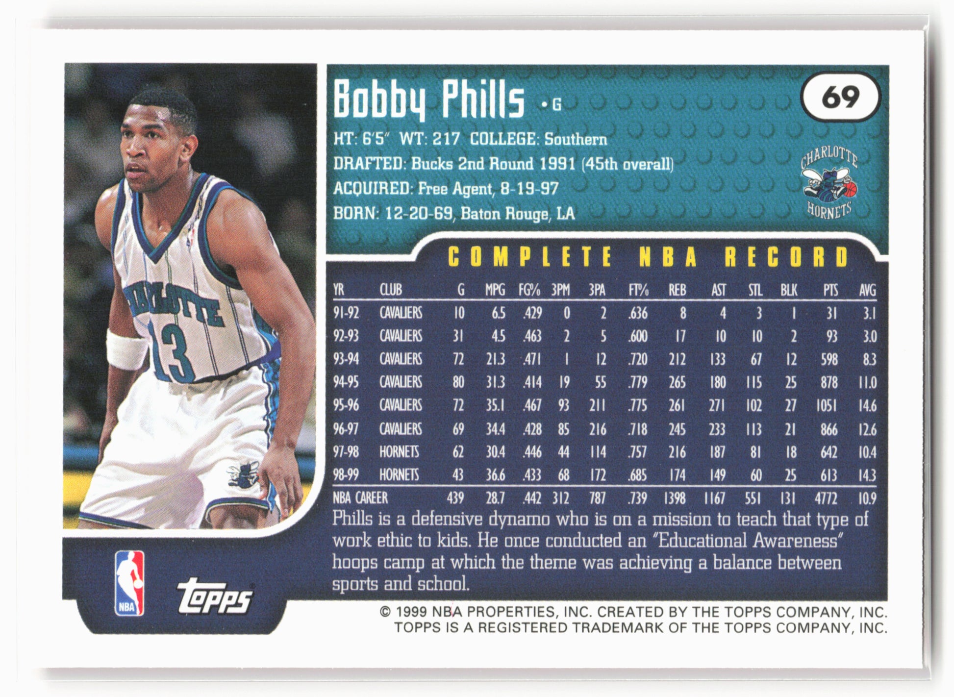 1999-00 Topps #69 Bobby Phills NM