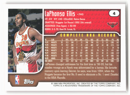 1999-00 Topps #4 LaPhonso Ellis NM