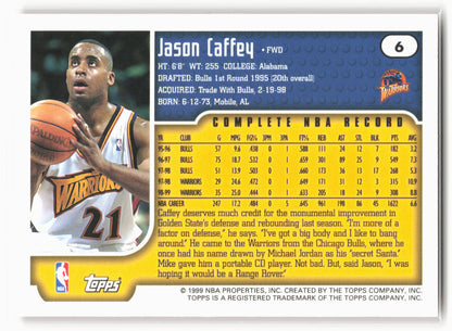 1999-00 Topps #6 Jason Caffey NM