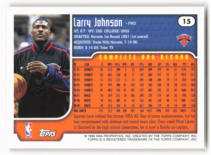 1999-00 Topps #15 Larry Johnson