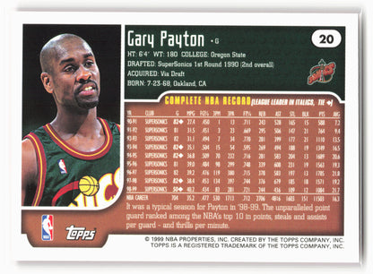1999-00 Topps #20 Gary Payton