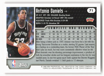 1999-00 Topps #71 Antonio Daniels NM