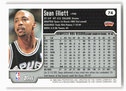 1999-00 Topps #74 Sean Elliott