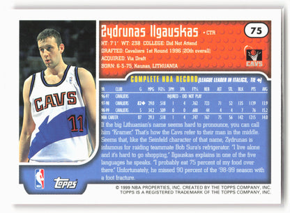 1999-00 Topps #75 Zydrunas Ilgauskas