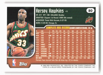 1999-00 Topps #80 Hersey Hawkins NM