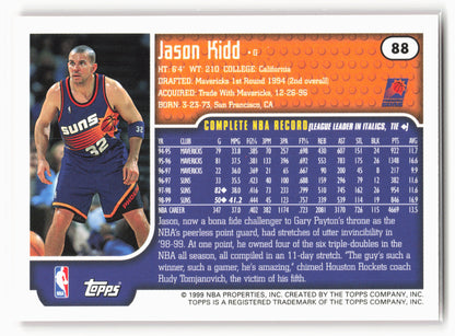 1999-00 Topps #88 Jason Kidd