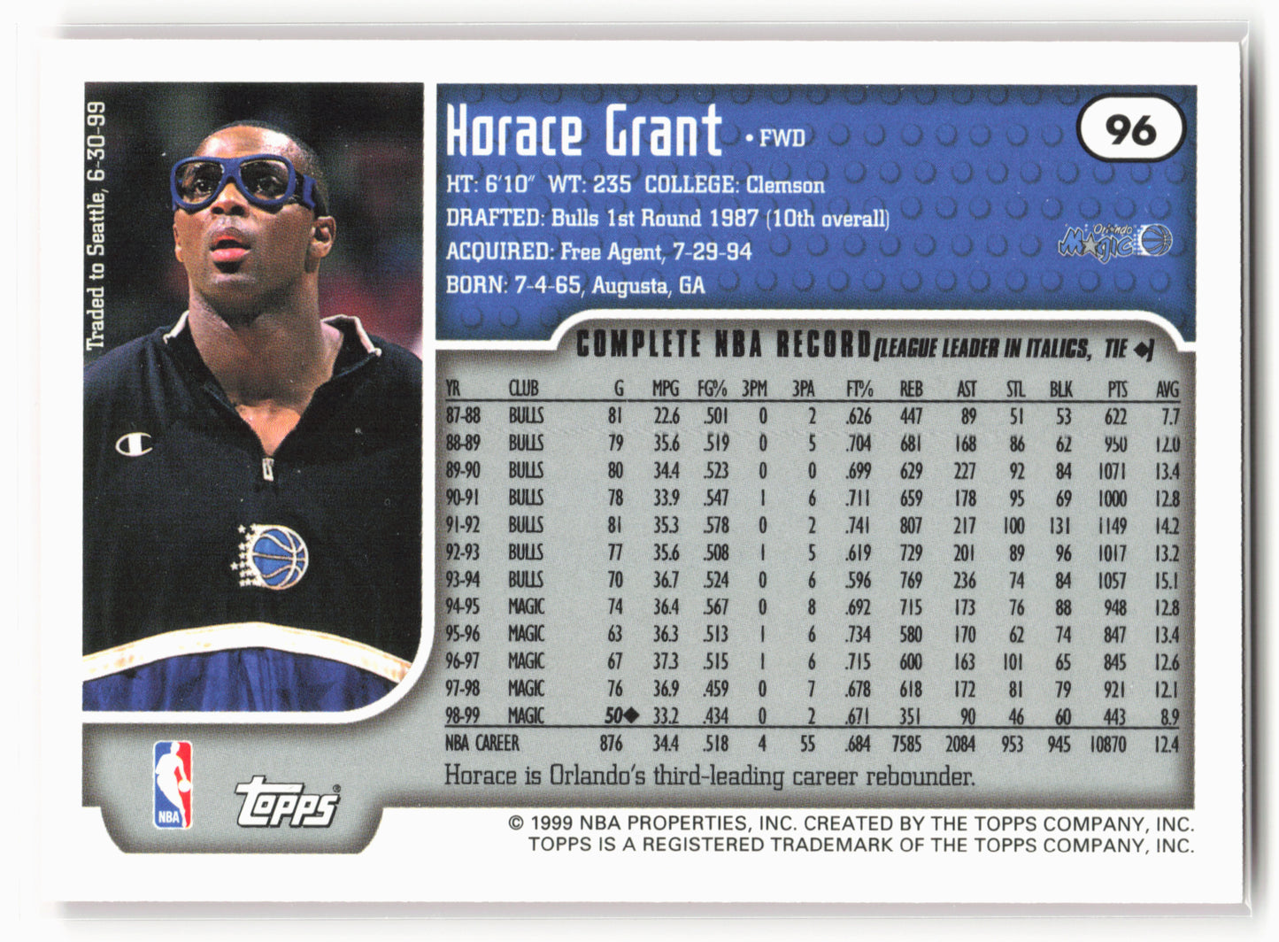 1999-00 Topps #96 Horace Grant