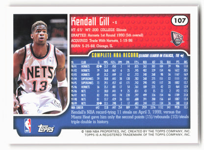 1999-00 Topps #107 Kendall Gill NM