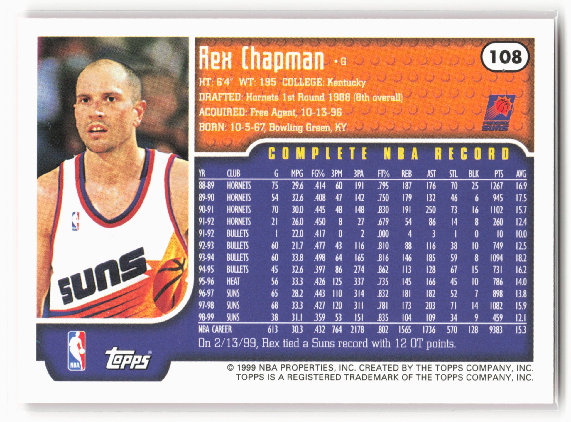 1999-00 Topps #108 Rex Chapman