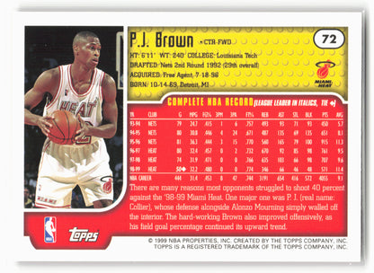 1999-00 Topps Tipoff #72 P.J. Brown