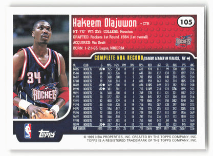 1999-00 Topps Tipoff #105 Hakeem Olajuwon