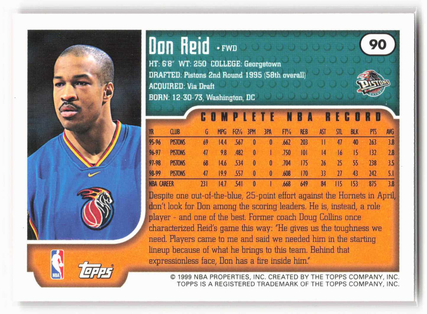 1999-00 Topps #90 Don Reid