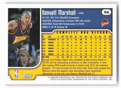 1999-00 Topps #94 Donyell Marshall NM1