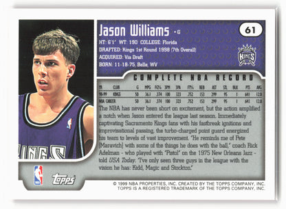 1999-00 Topps #61 Jason Williams NM