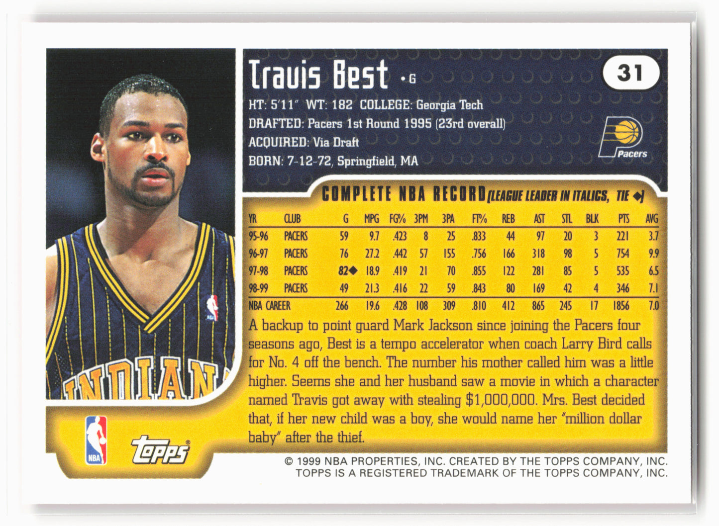 1999-00 Topps #31 Travis Best
