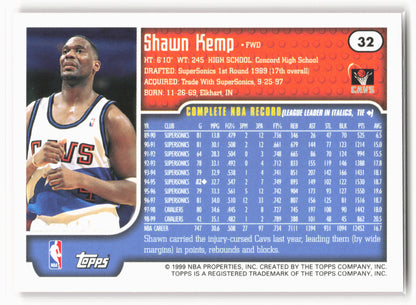 1999-00 Topps #32 Shawn Kemp NM1