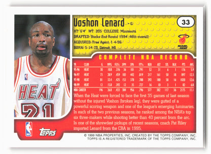 1999-00 Topps #33 Voshon Lenard