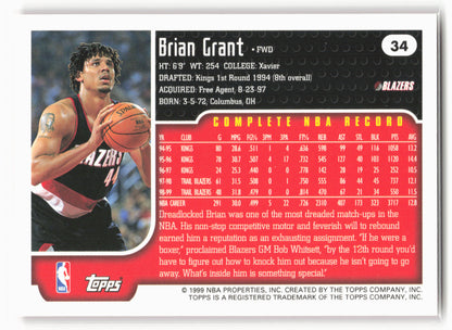 1999-00 Topps #34 Brian Grant