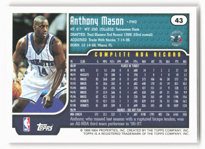 1999-00 Topps #43 Anthony Mason NM