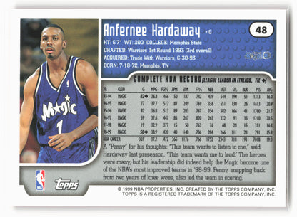 1999-00 Topps #48 Anfernee Hardaway NM