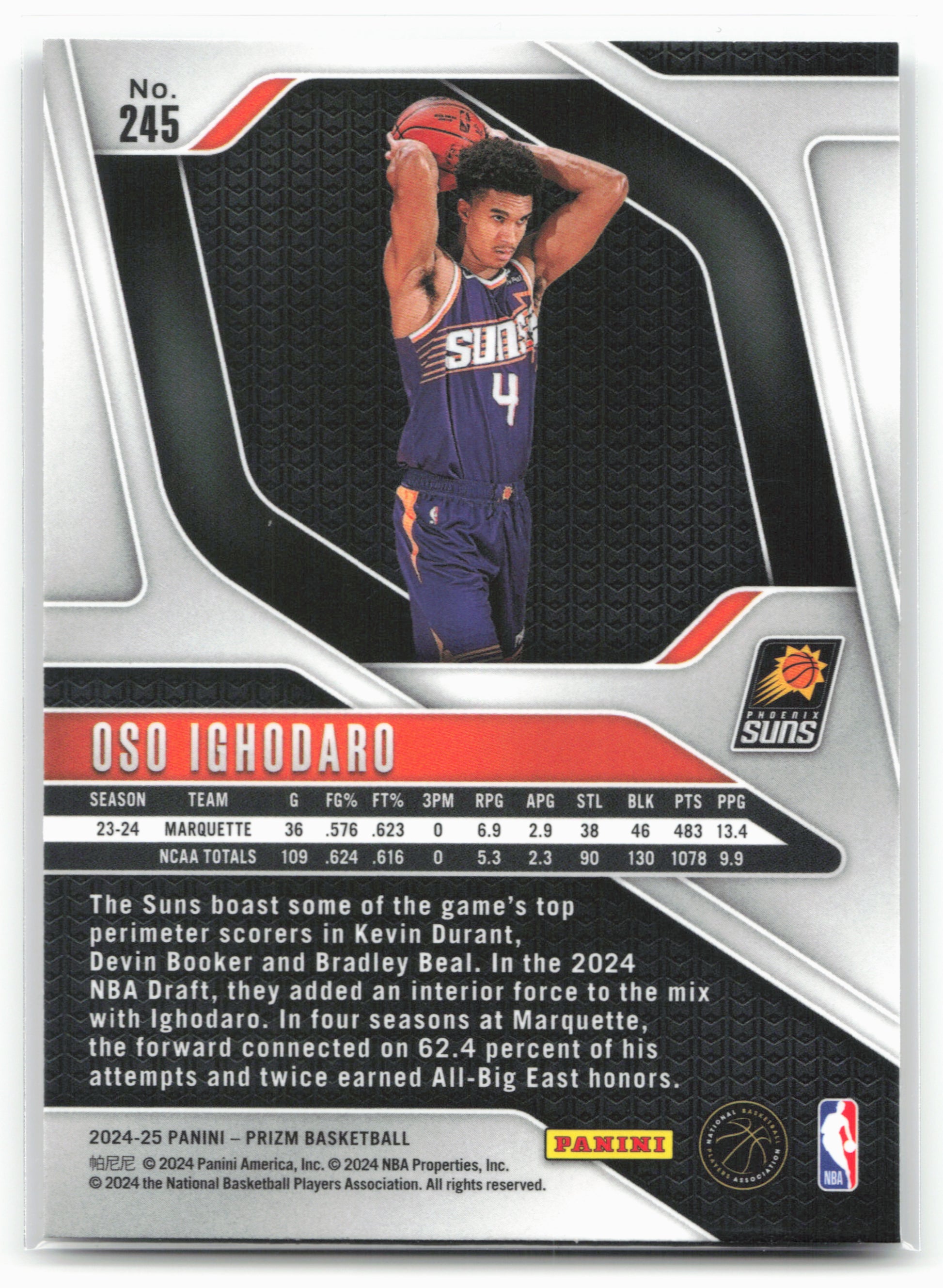 2024-25 Panini Prizm #245 Oso Ighodaro NM