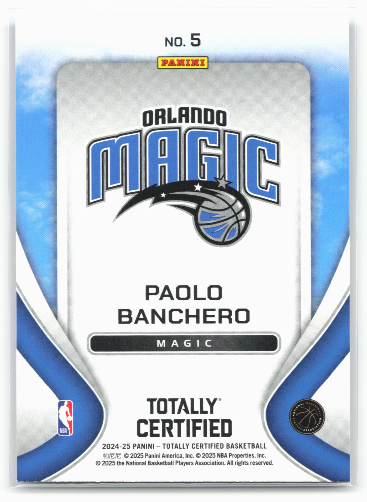 2024-25 Panini Totally Certified #5 Paolo Banchero Franchise Foundations