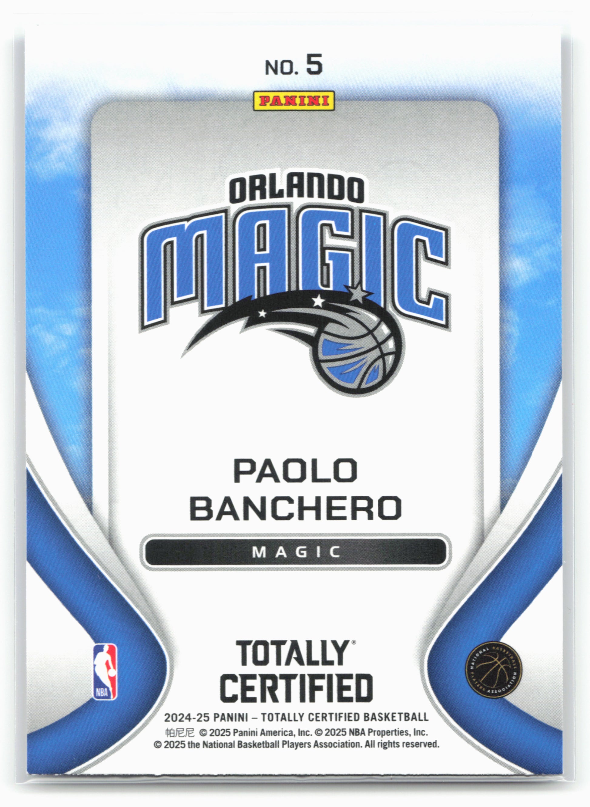 2024-25 Panini Totally Certified #5 Paolo Banchero Franchise Foundations