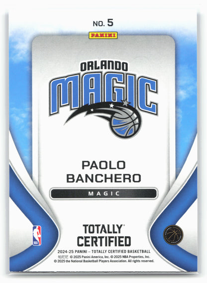2024-25 Panini Totally Certified #5 Paolo Banchero Franchise Foundations