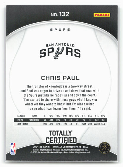 2024-25 Panini Totally Certified #132 Chris Paul Mirror Maroon