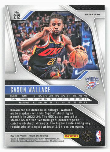 
2024-25 Panini Prizm #212 Cason Wallace Prizms Hyper