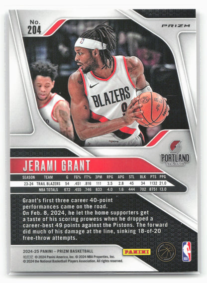 2024-25 Panini Prizm #204 Jerami Grant Prizms Ruby Wave