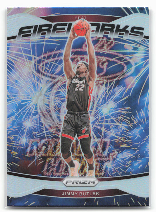 2024-25 Panini Prizm #16 Jimmy Butler Fireworks Prizms Silver