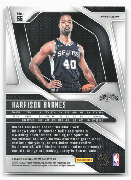 2024-25 Panini Prizm #55 Harrison Barnes Prizms Silver