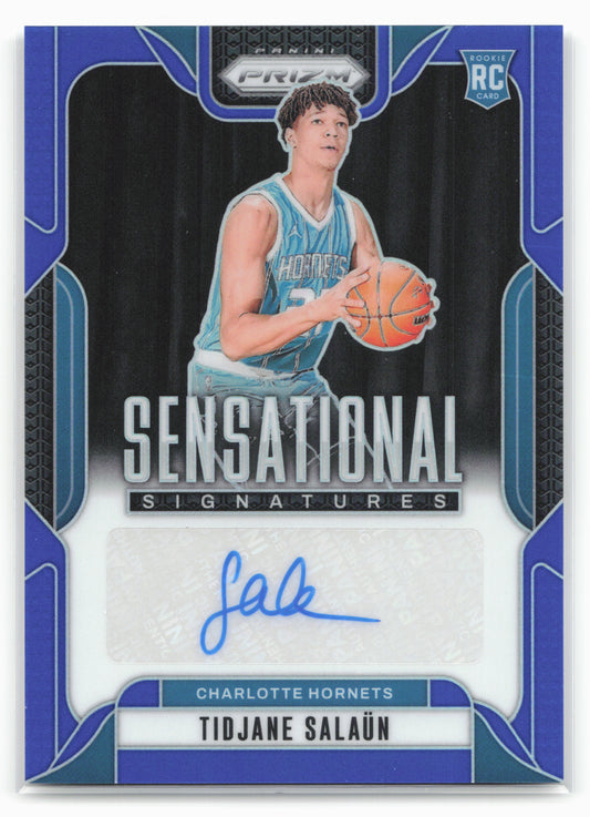 2024-25 Panini Prizm #SS-TSH Tidjane Salaun Signatures Prizms Choice Blue #/49
