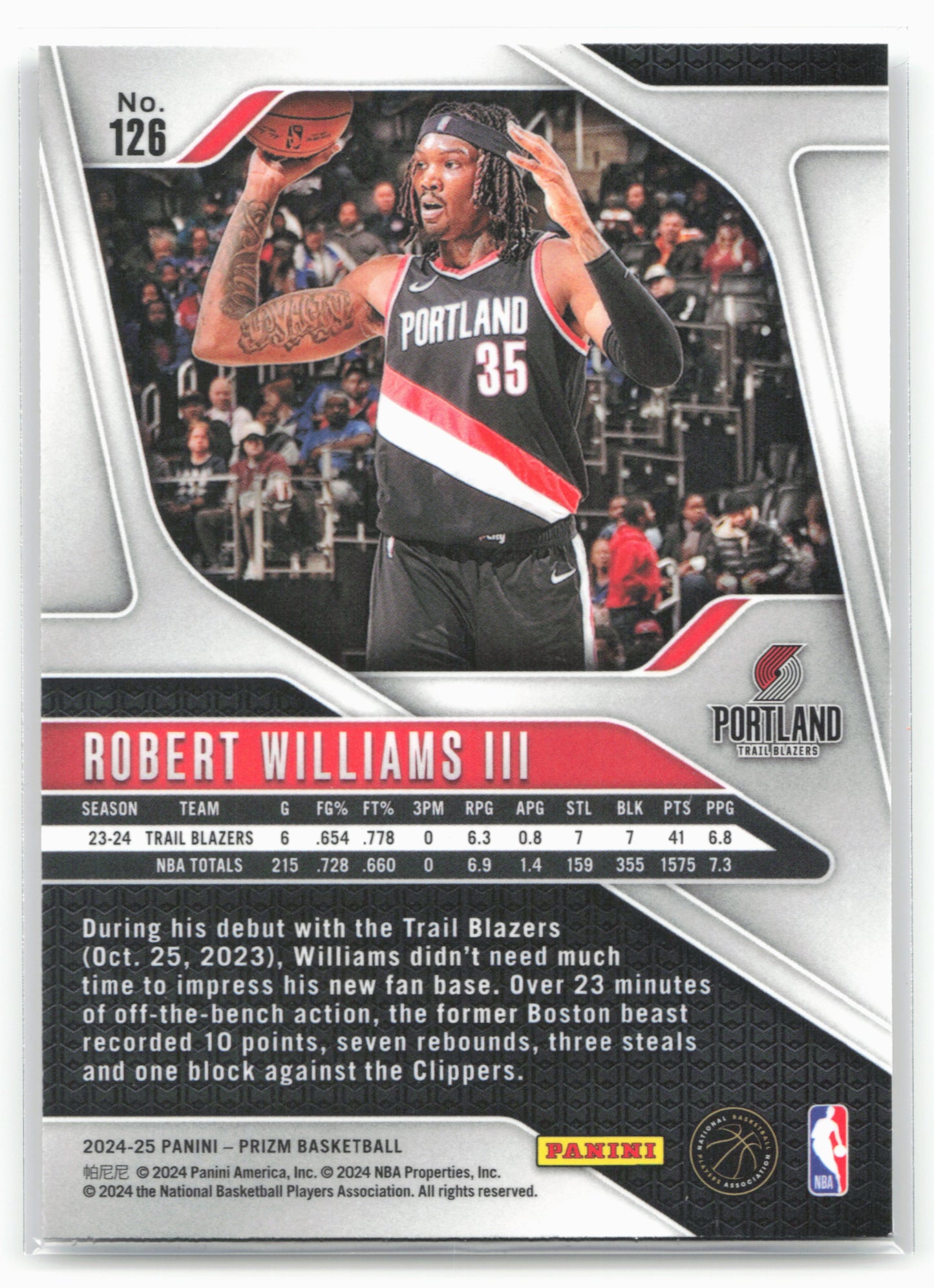 2024-25 Panini Prizm #126 Robert Williams III NM