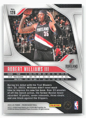 
2024-25 Panini Prizm #126 Robert Williams III NM
