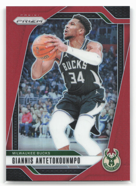 2024-25 Panini Prizm #85 Giannis Antetokounmpo Prizms Red #/299
