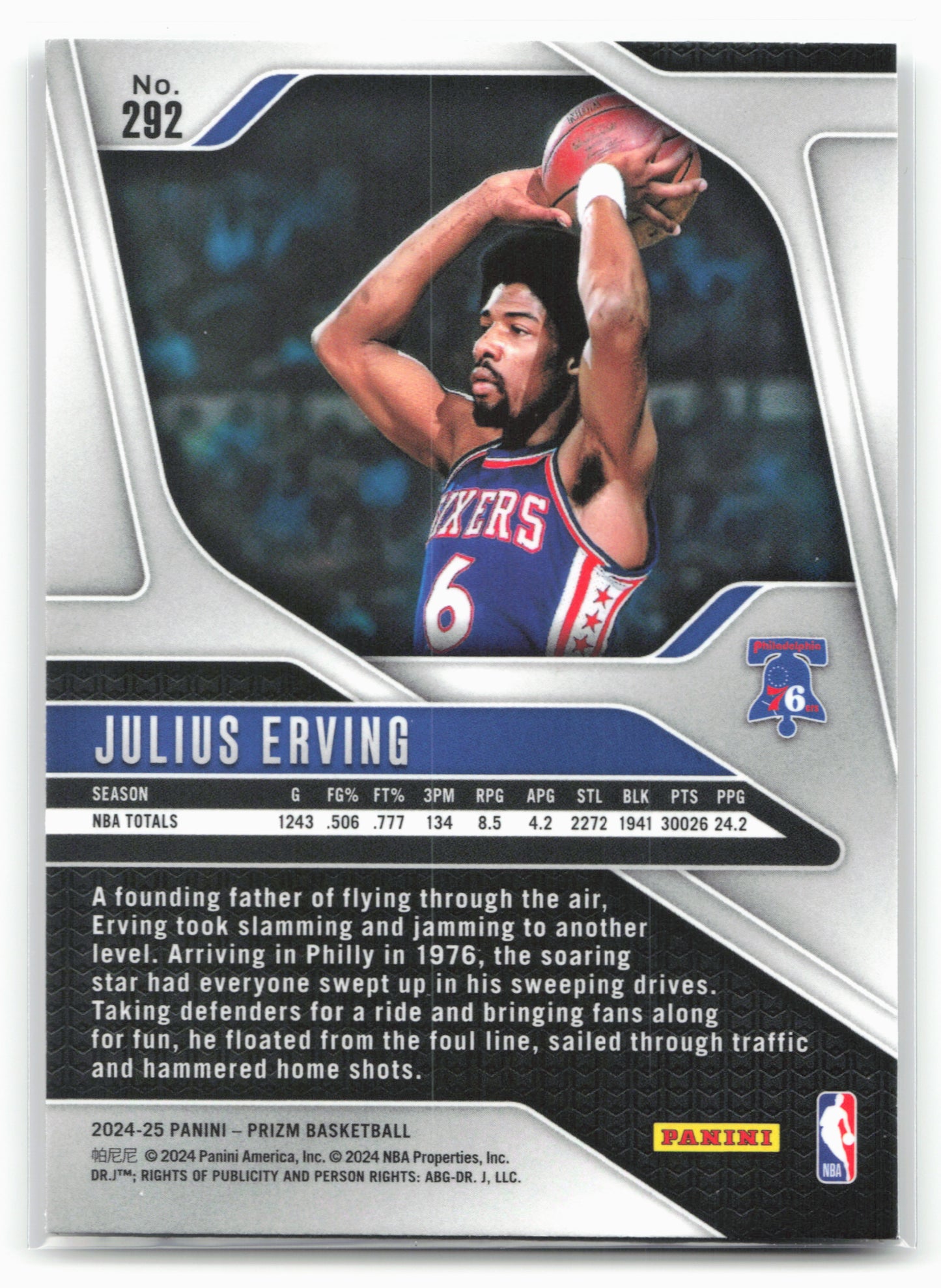 2024-25 Panini Prizm #292 Julius Erving NM