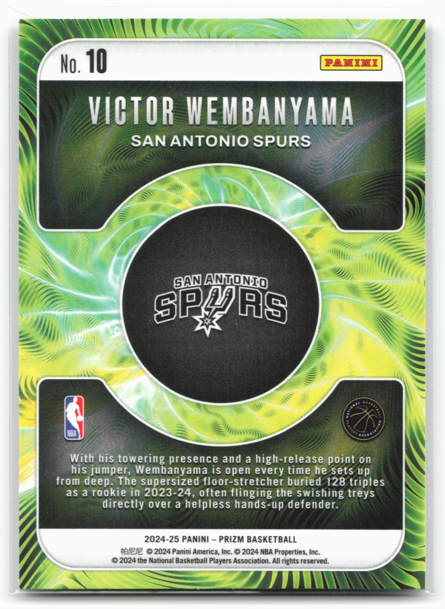 2024-25 Panini Prizm #10 Victor Wembanyama Fractal