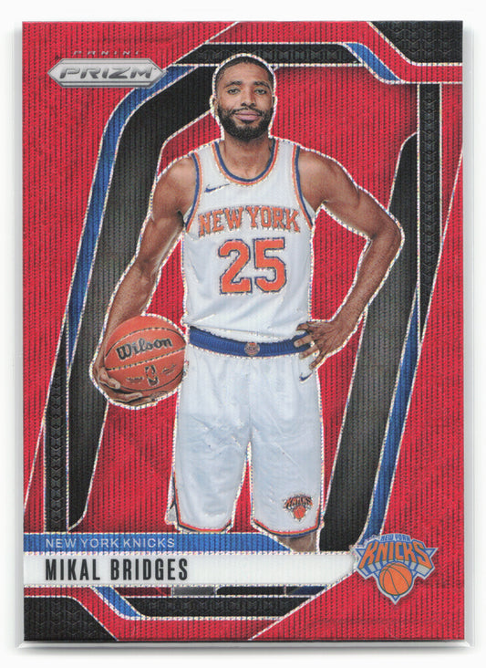 2024-25 Panini Prizm #15 Mikal Bridges Prizms Ruby Wave