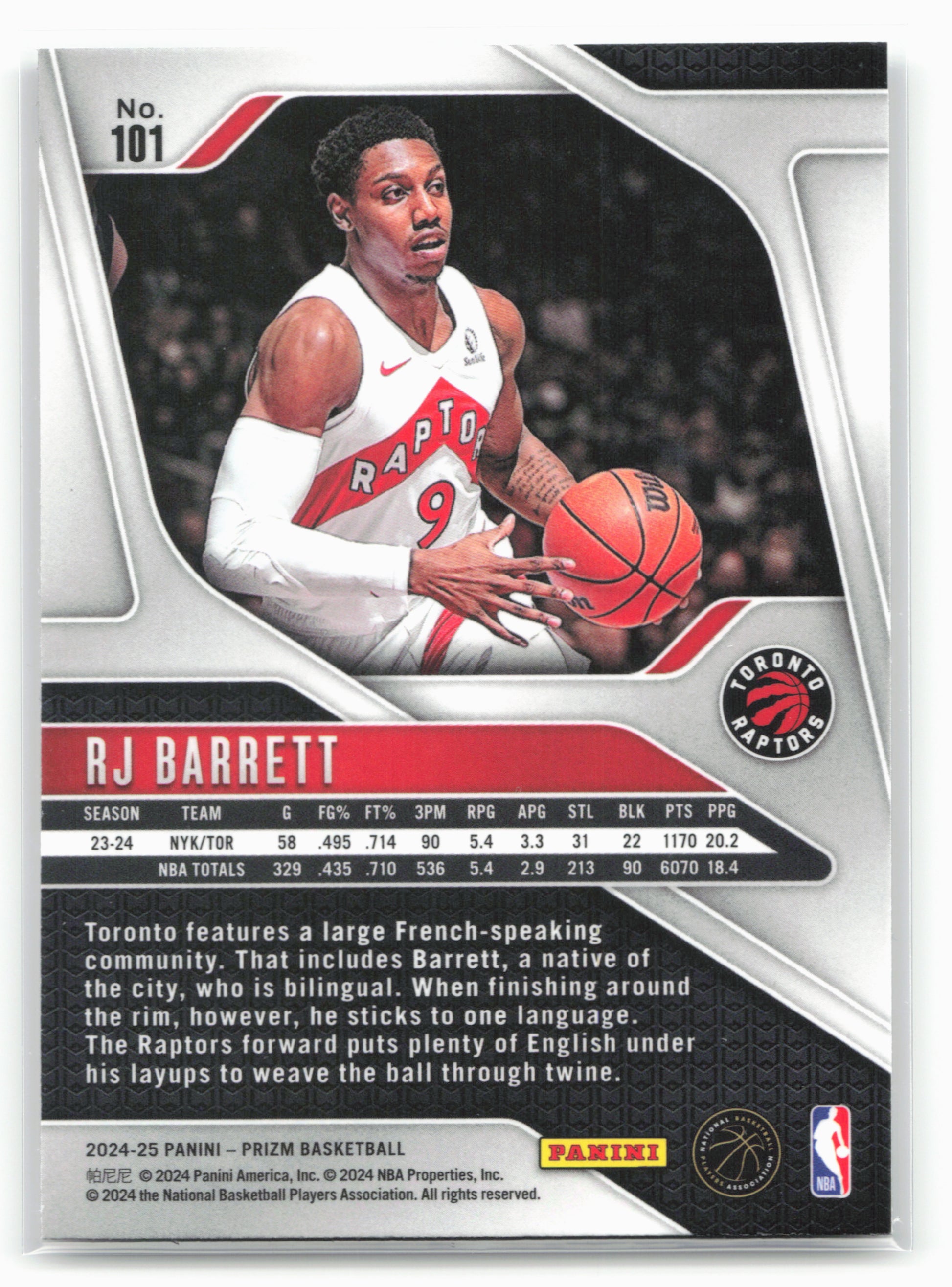 2024-25 Panini Prizm #101 RJ Barrett NM