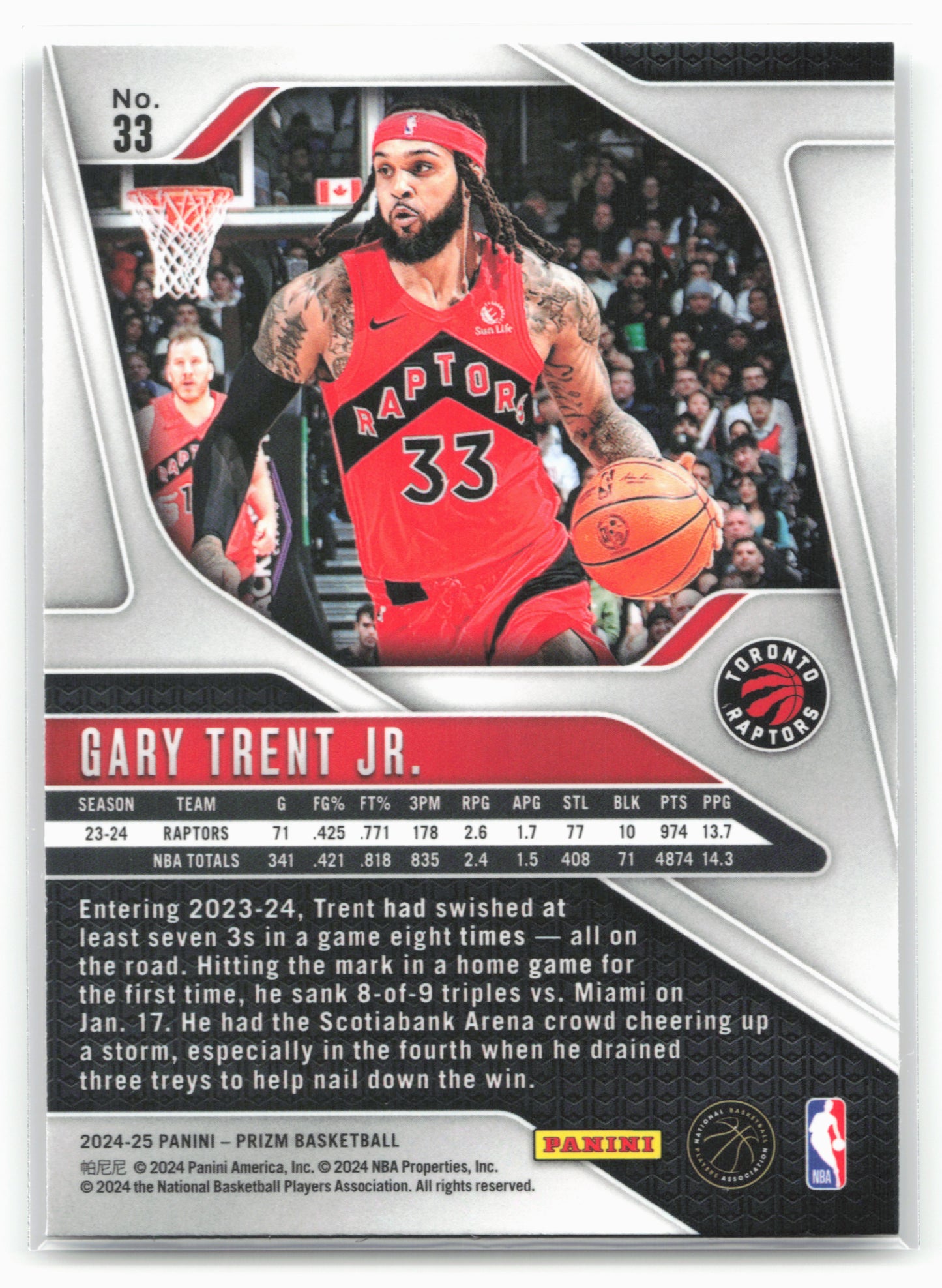 2024-25 Panini Prizm #33 Gary Trent Jr. NM
