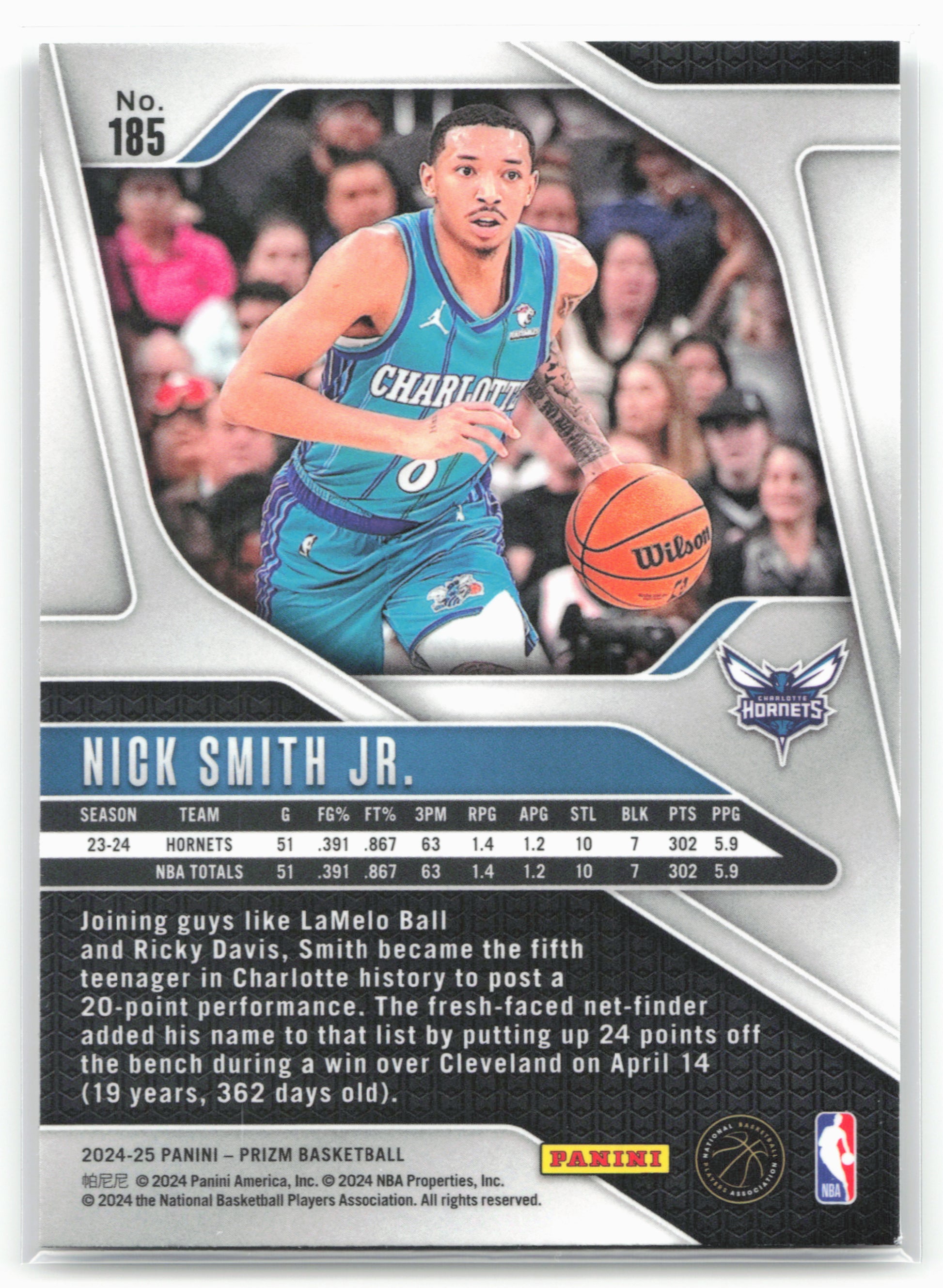 2024-25 Panini Prizm #185 Nick Smith Jr. NM
