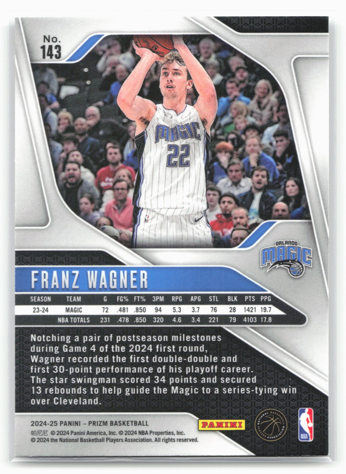 2024-25 Panini Prizm #143 Franz Wagner NM