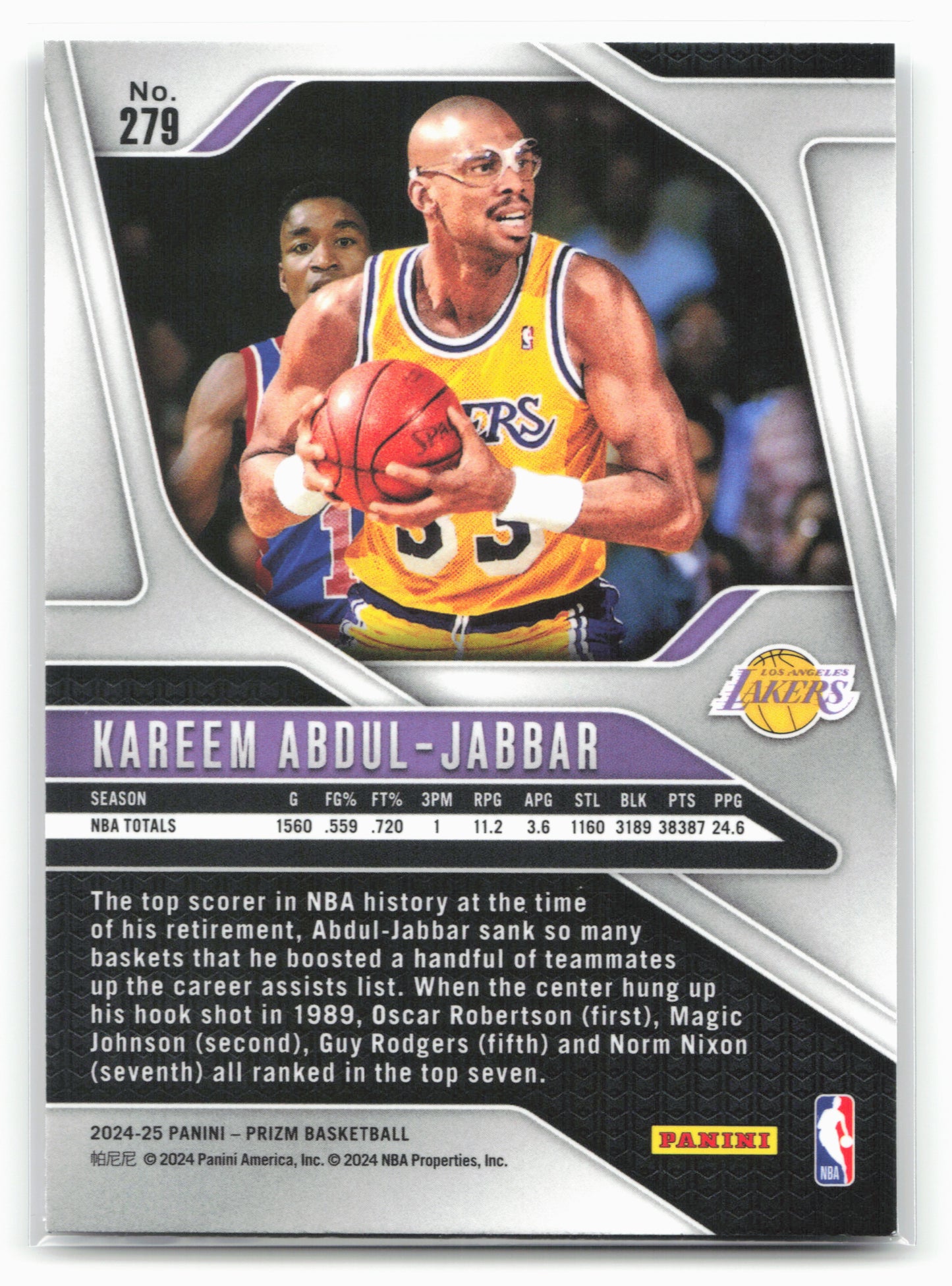 2024-25 Panini Prizm #279 Kareem Abdul-Jabbar NM