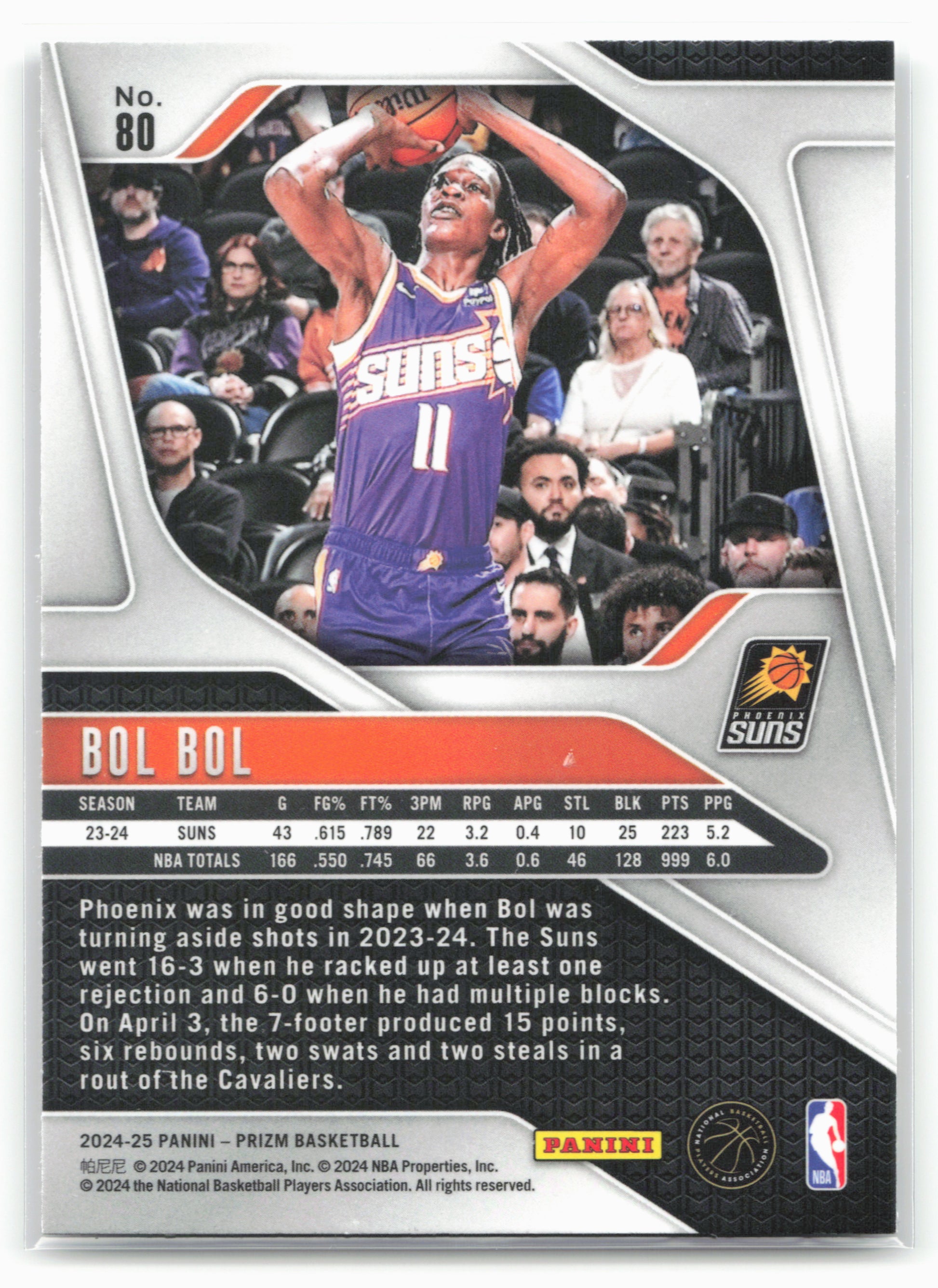 2024-25 Panini Prizm #80 Bol Bol NM
