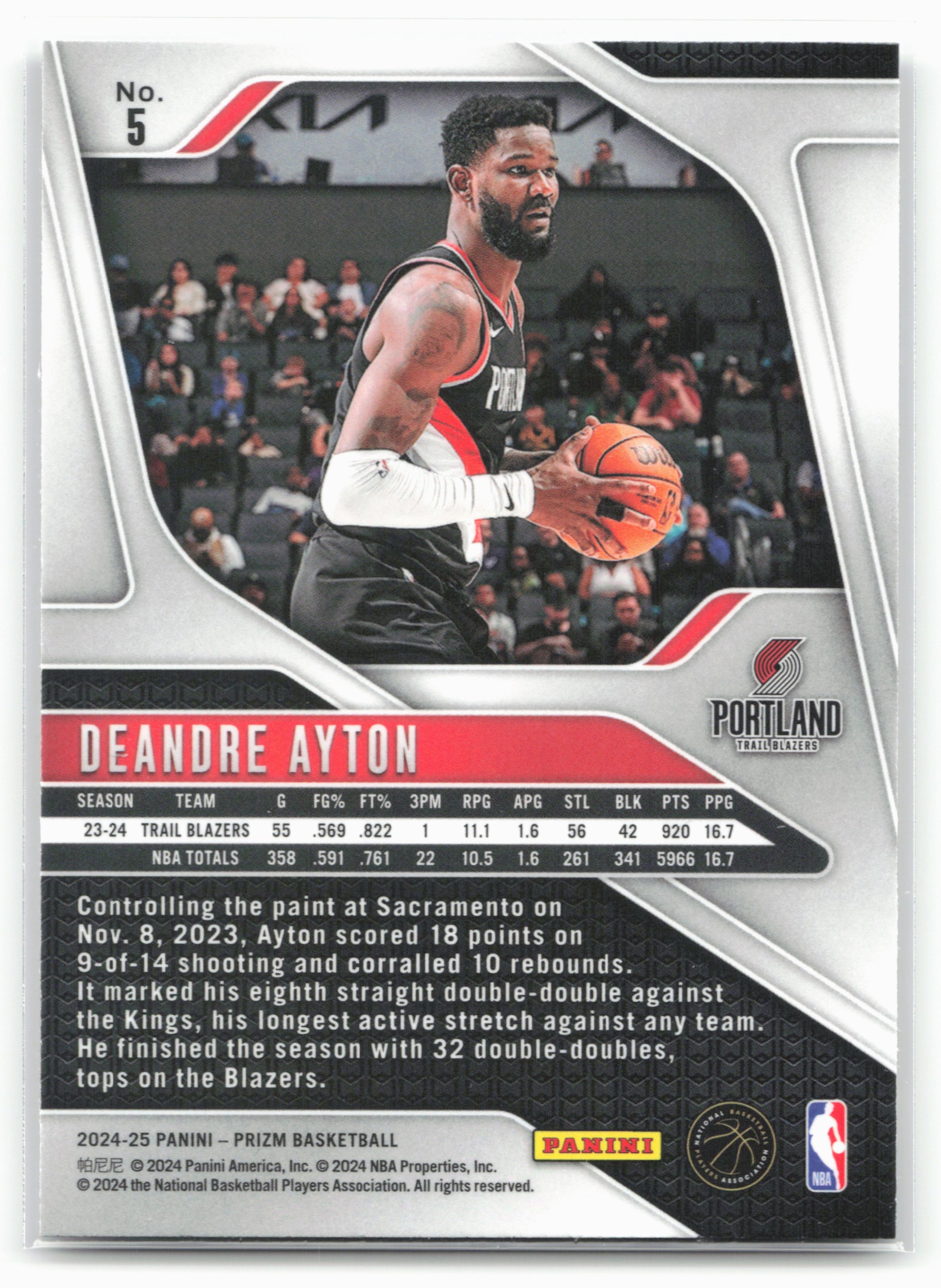 2024-25 Panini Prizm #5 Deandre Ayton NM