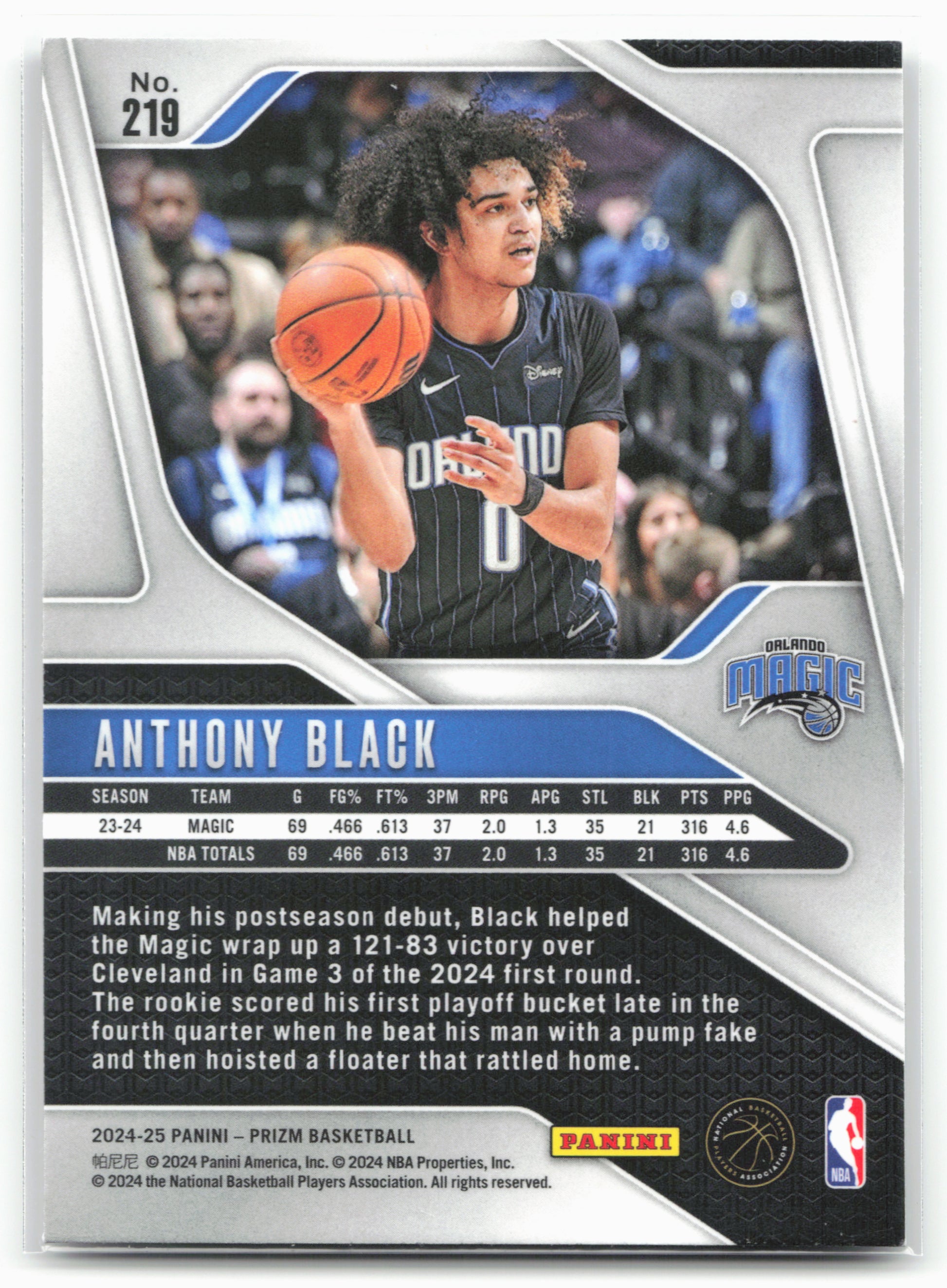 2024-25 Panini Prizm #219 Anthony Black NM