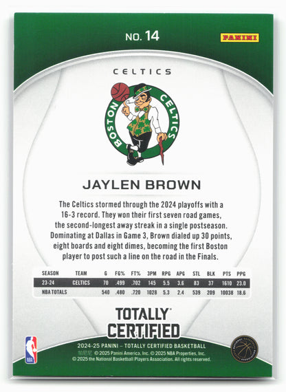 2024-25 Panini Totally Certified #14 Jaylen Brown NM