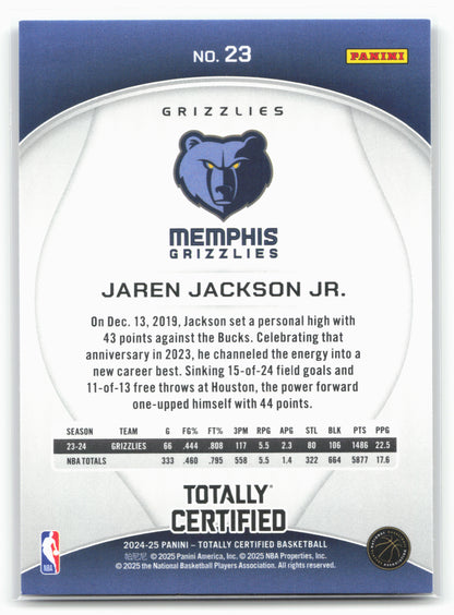 2024-25 Panini Totally Certified #23 Jaren Jackson Jr. NM